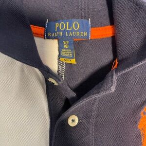Polo by Ralph Lauren Navy Polo Shirt with Orange Trim